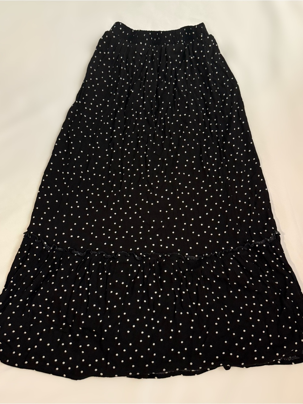 Pink Republic Girls Black White Polka Dot Maxi Skirt Size S 7/8
